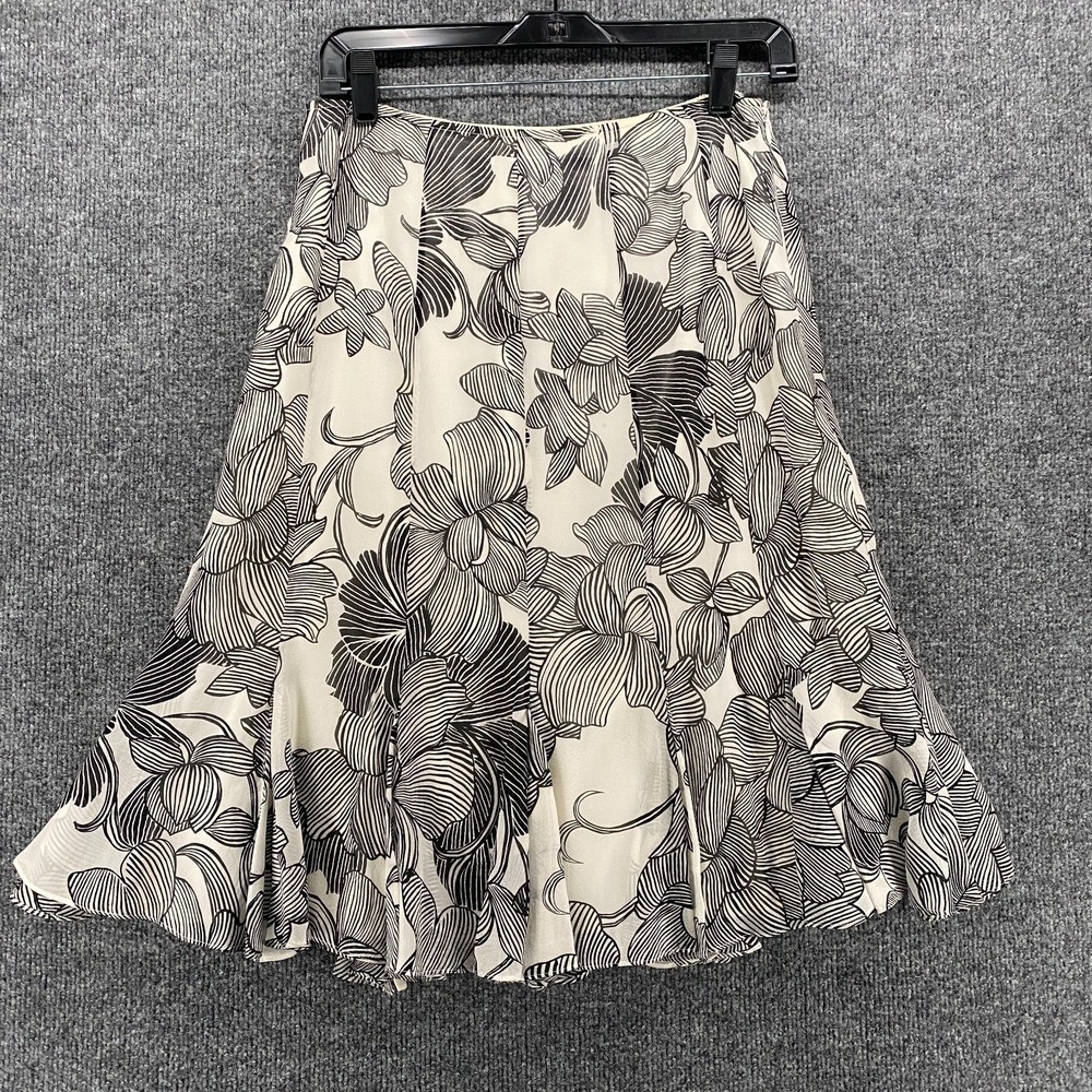 Lafayette 148 Skirt Womens 6 Floral 100% Silk‎ Flowy Fairy Cottage 90s Whimsical